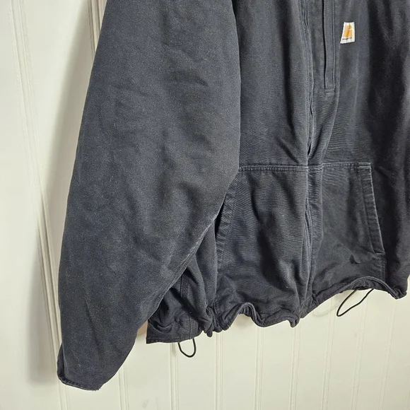 Carhartt Full Swing Fleece‑Lined Washed Black Workwear Jacket 2XL Tall Rugged - Picture 4 of 16